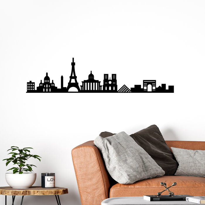 Wallity Paris Skyline Escultura de pared en Negro